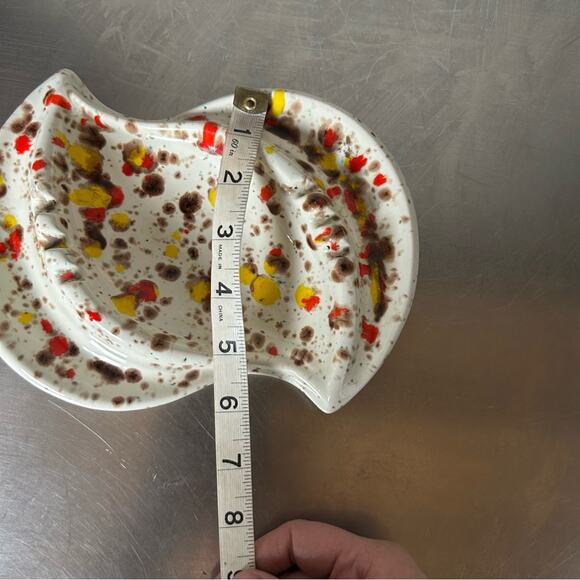 Vintage MCM Speckled Ceramic Handmade Ashtray - Picture 7 of 7